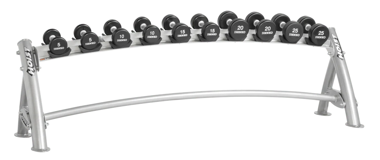 HOIST CF-3461-1 1-Tier Horizontal Dumbbell Rack (5 Pairs)