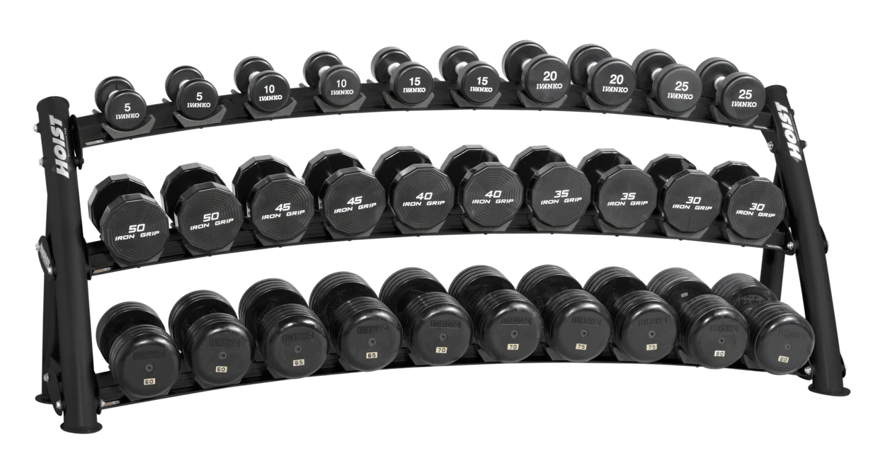 HOIST CF-3461-3 3-Tier Horizontal Dumbbell Rack (15 Pairs)