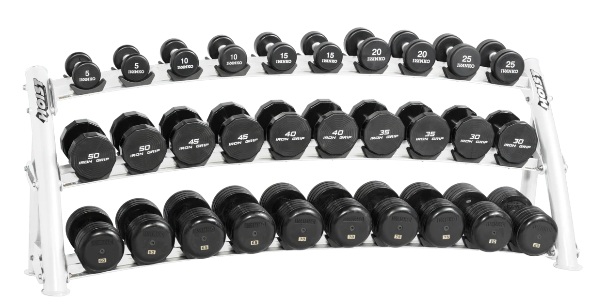 HOIST CF-3461-3 3-Tier Horizontal Dumbbell Rack (15 Pairs)