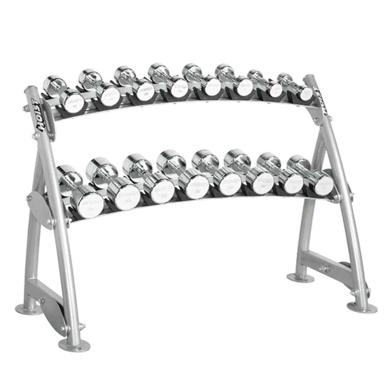 HOIST CF-3462-2 2-Tier Horizontal Beauty Bell Rack (8 Pairs)