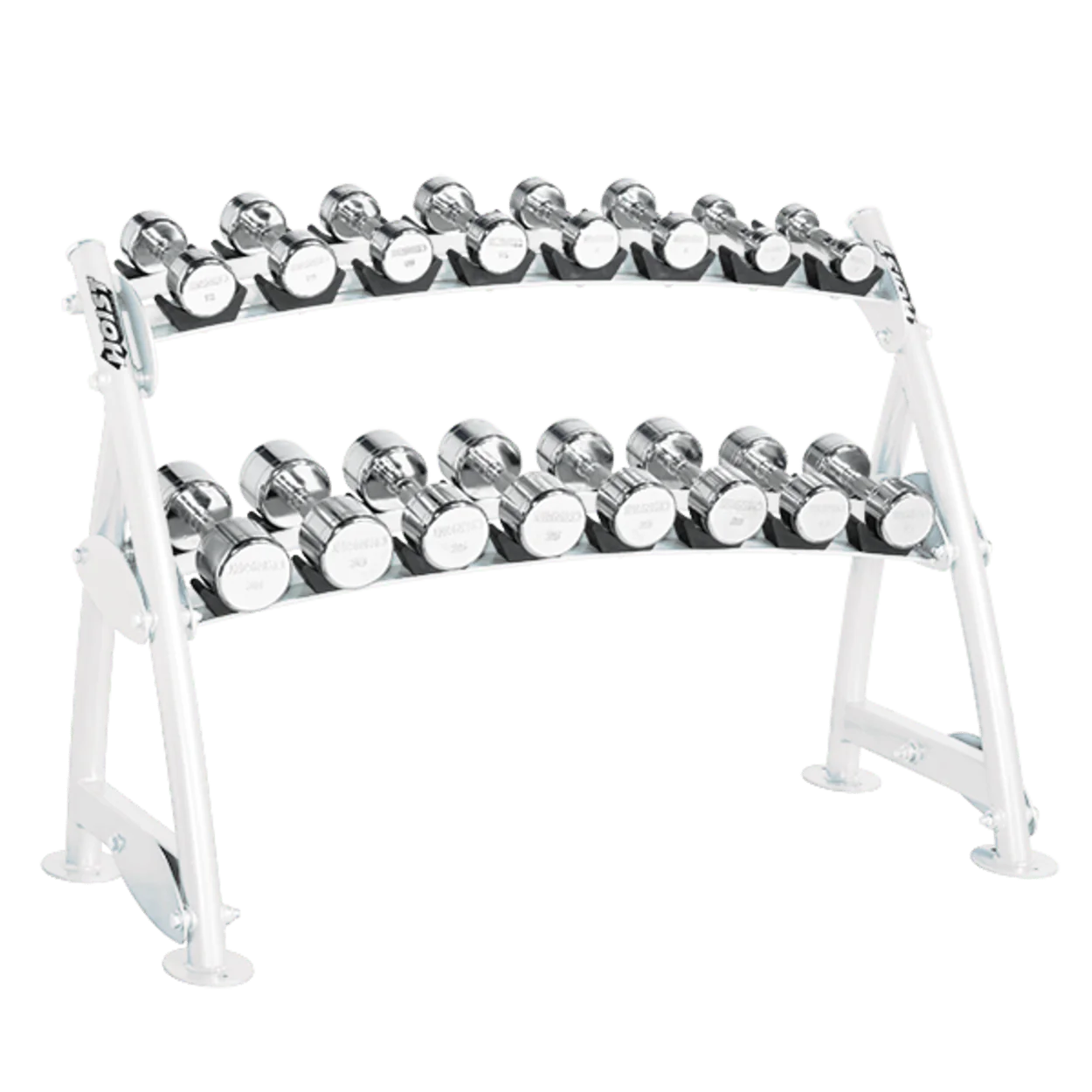 HOIST CF-3462-2 2-Tier Horizontal Beauty Bell Rack (8 Pairs)