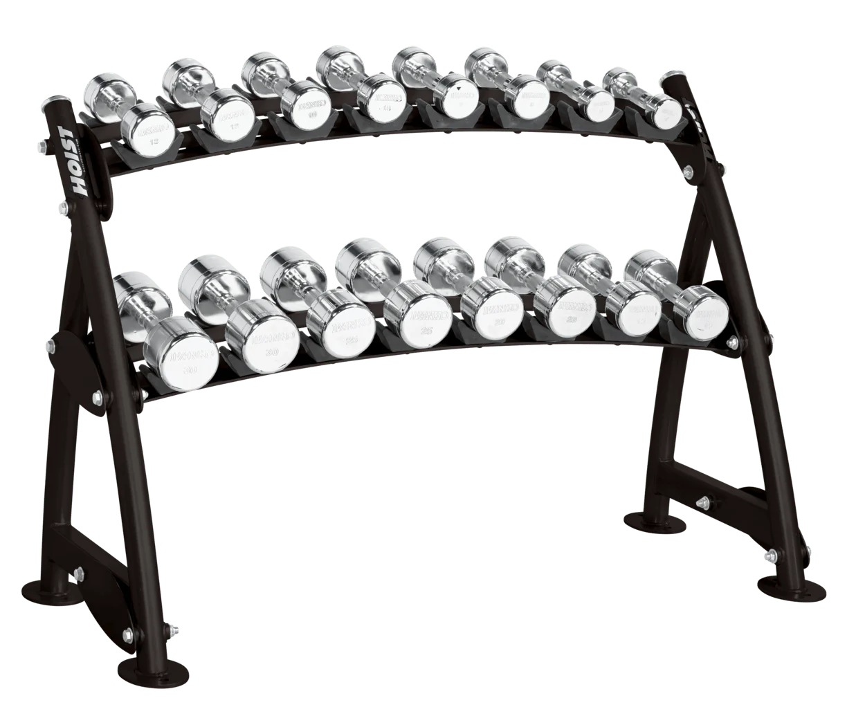 HOIST CF-3462-2 2-Tier Horizontal Beauty Bell Rack (8 Pairs)