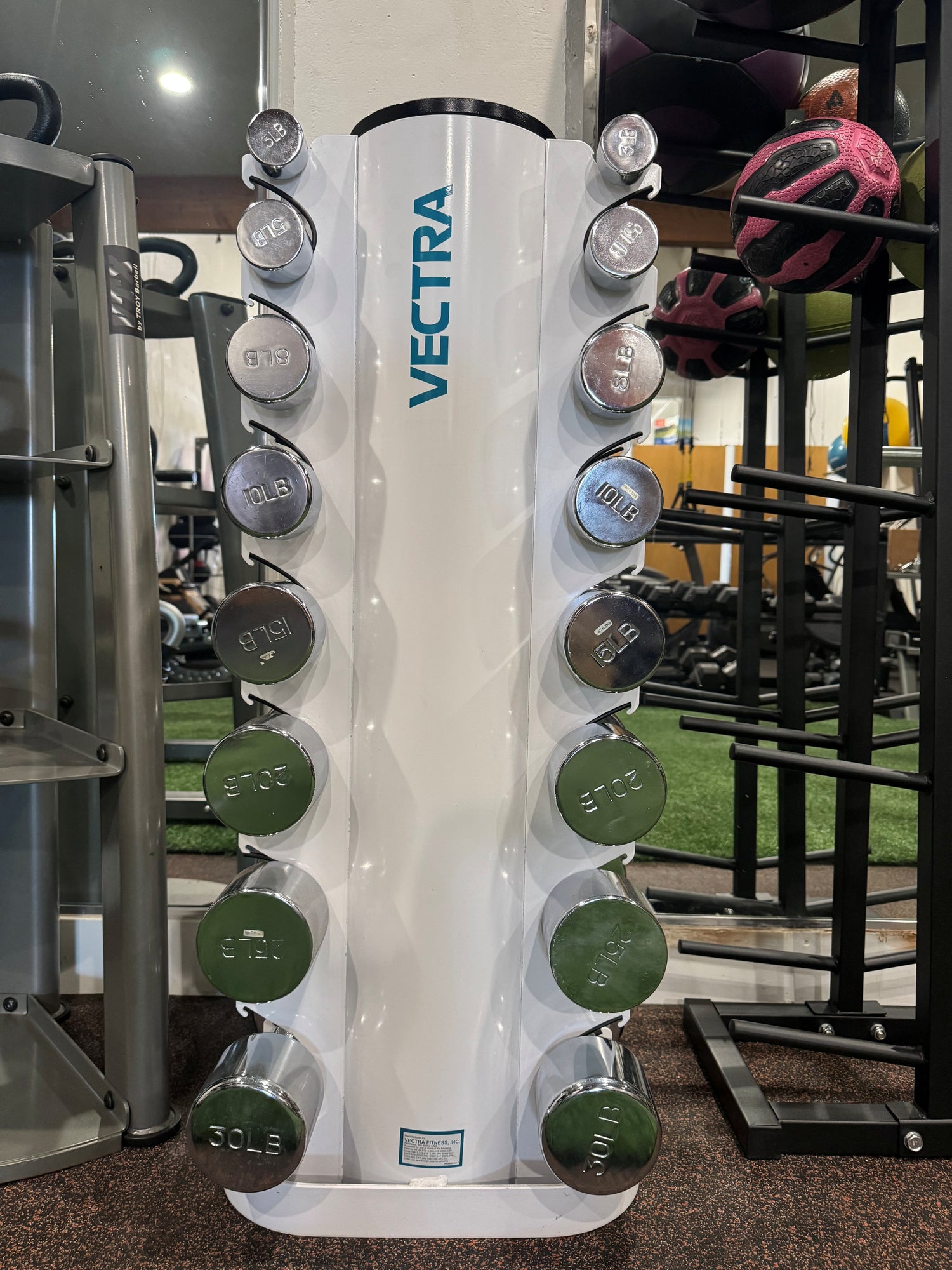 Hampton Chrome Dumbbell Set 3-30lbs w/ Free Dumbbell Rack