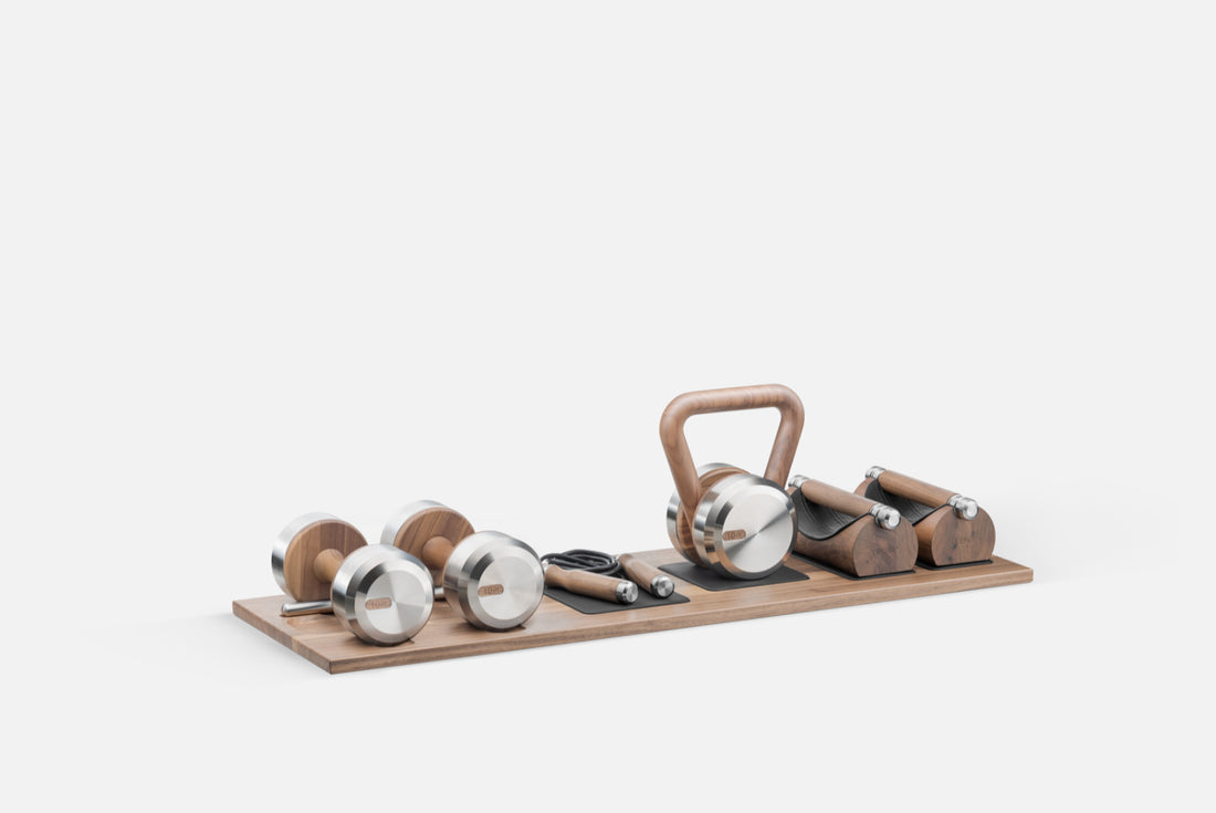 DEHA™ Small set of fitness equipment on a wooden stand