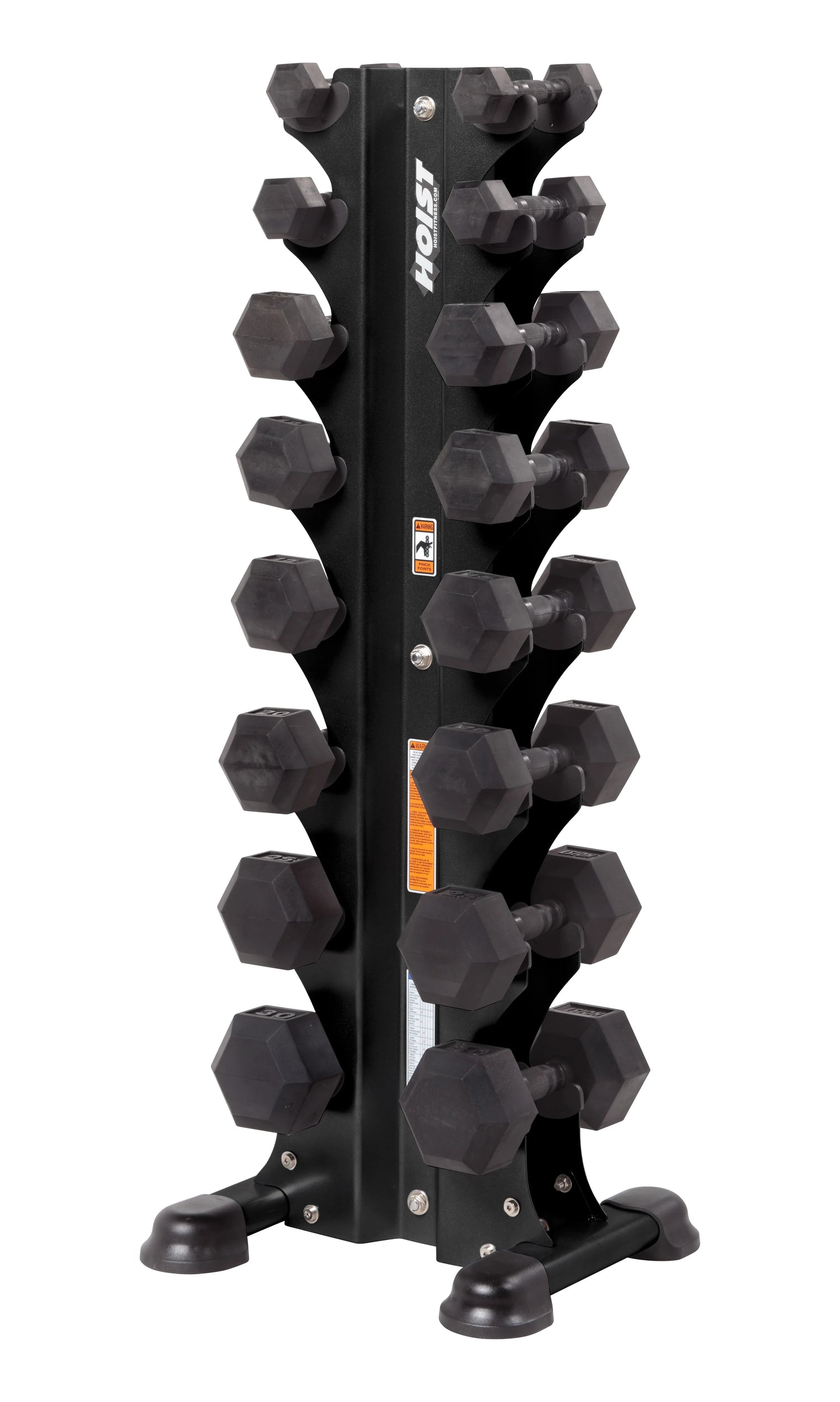HOIST HF-5460-MB 8 Pair Vertical Hex Dumbbell Rack