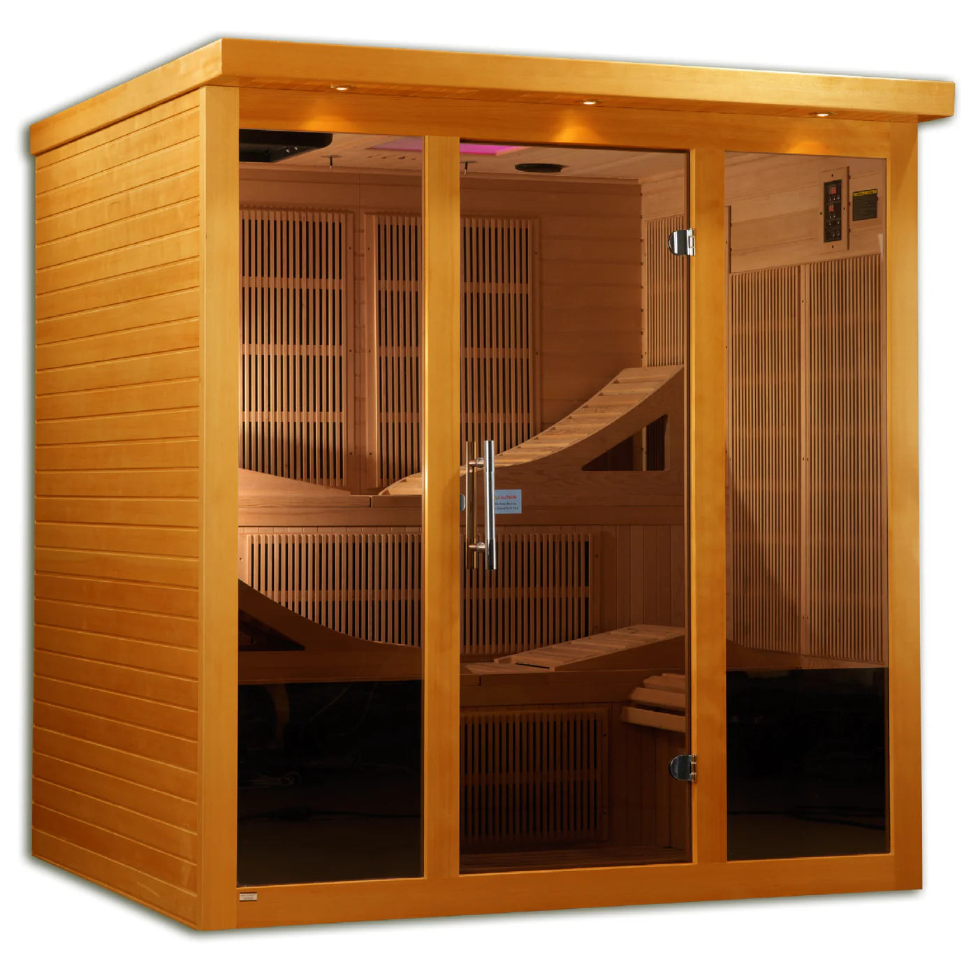 Monaco - 6 Person Ultra Low EMF FAR Infrared Sauna (Honey Finish)