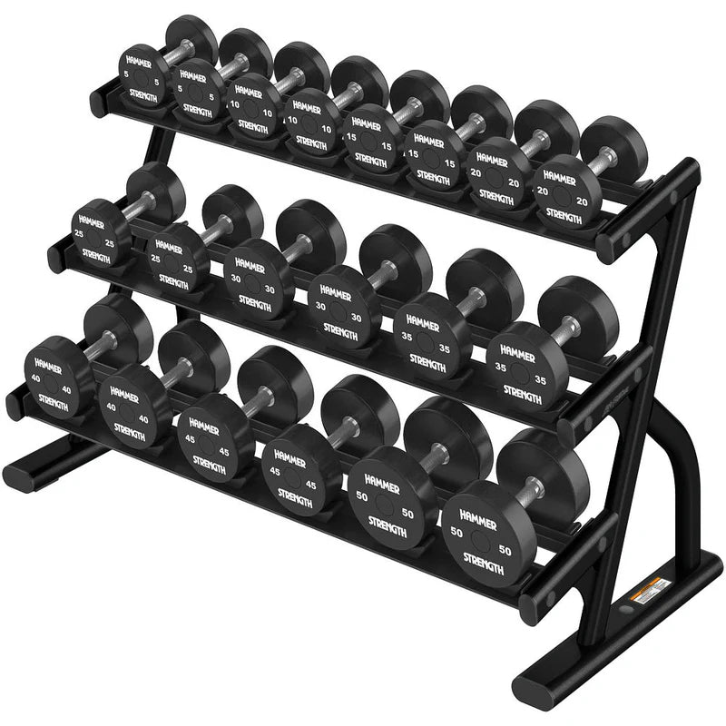 Life Fitness 3-Tier Short Saddle Dumbbell Rack (5-50)
