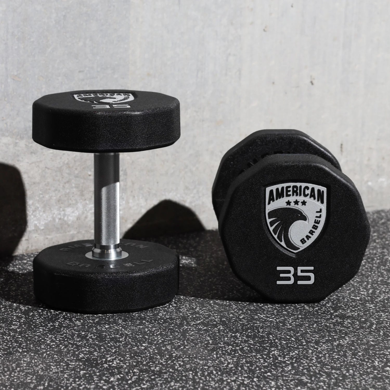 American Barbell 10-Sided Urethane Dumbbells