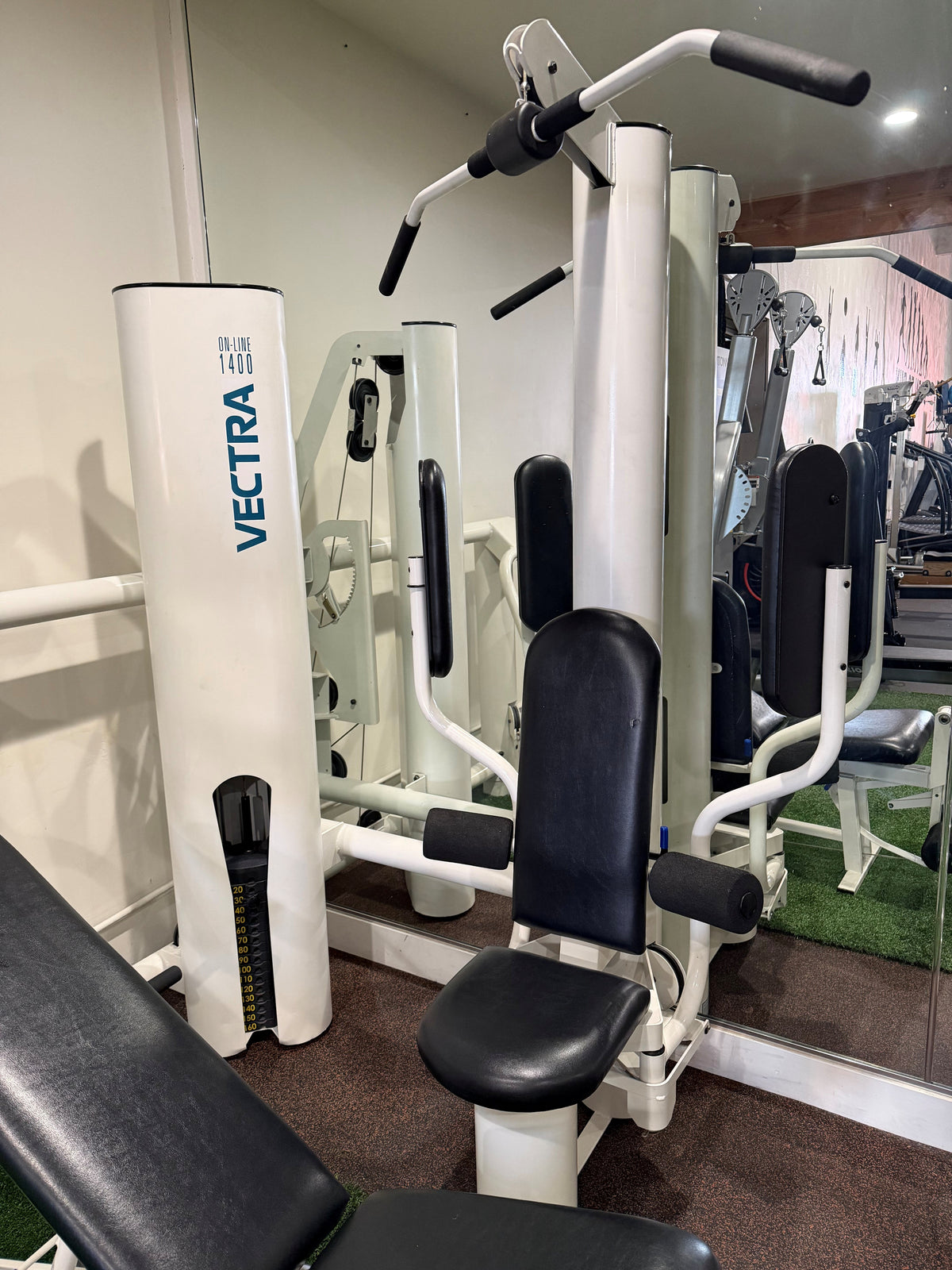 Vectra 1400 Home Gym W/ Hampton Chrome Dumbells Set & Vectra Dumbbell Rack