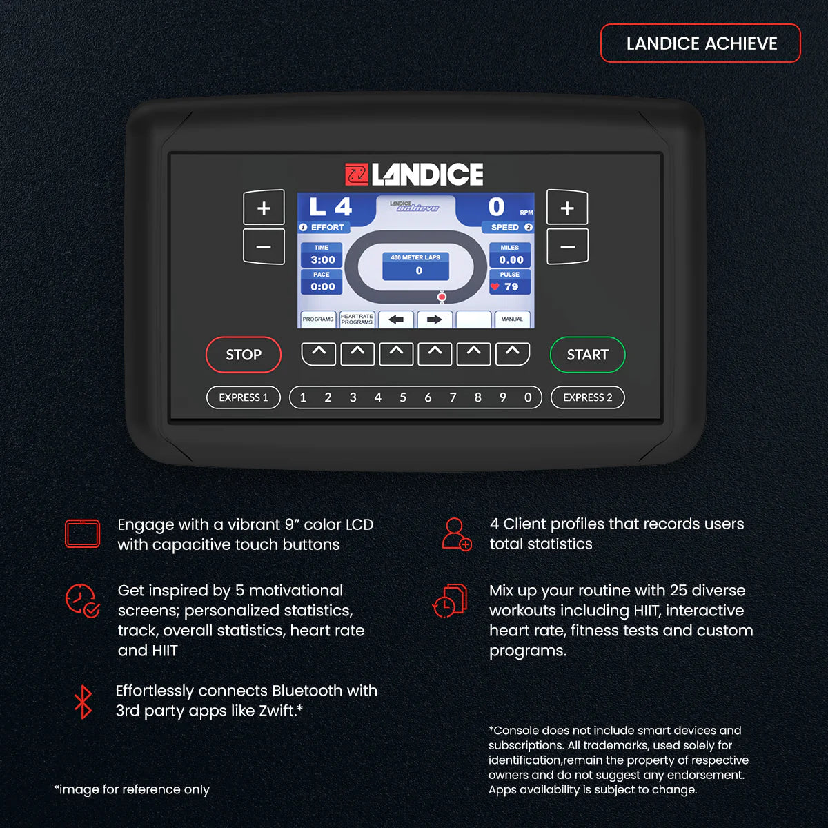 Landice U7 Upright Bike - Landice Achieve