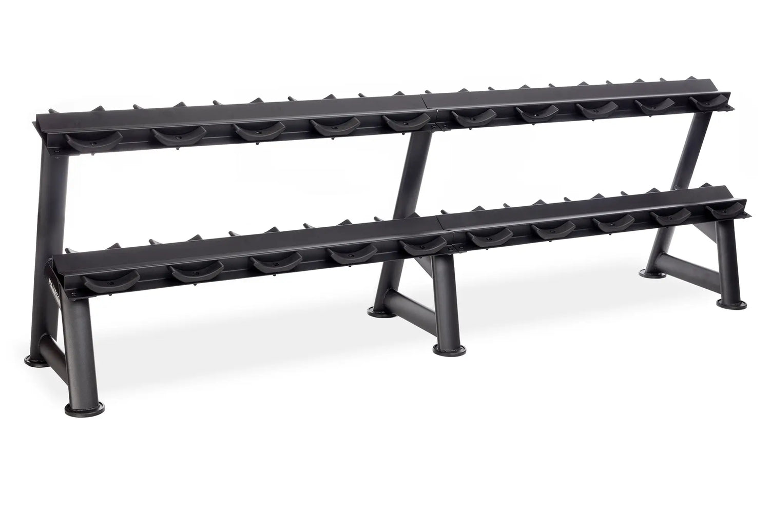 Hampton 2-Tier Fixed Pro-Style Dumbbell Saddle Rack | 10 Pairs