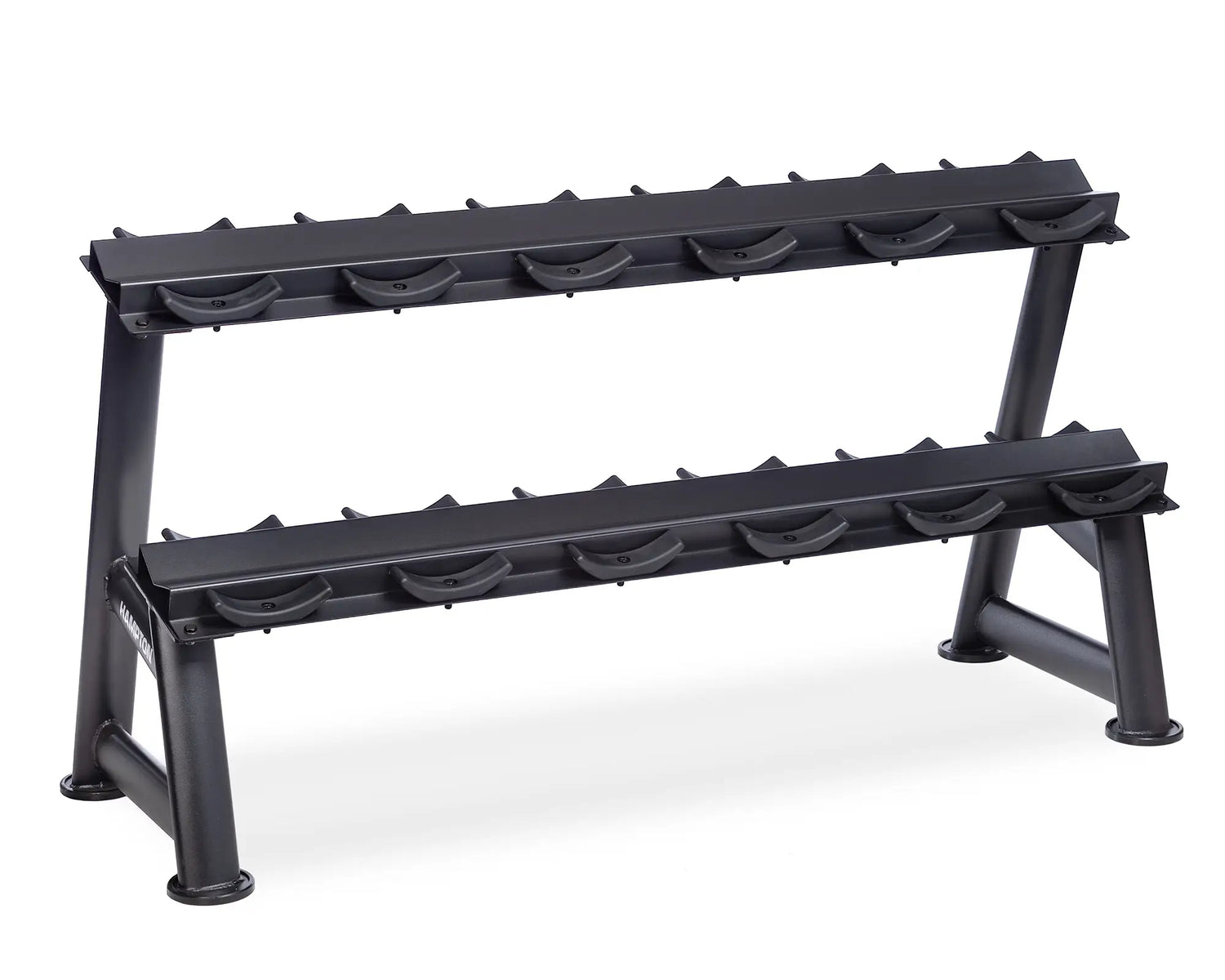 Hampton 2-Tier Fixed Pro-Style Dumbbell Saddle Rack | 6 Pairs