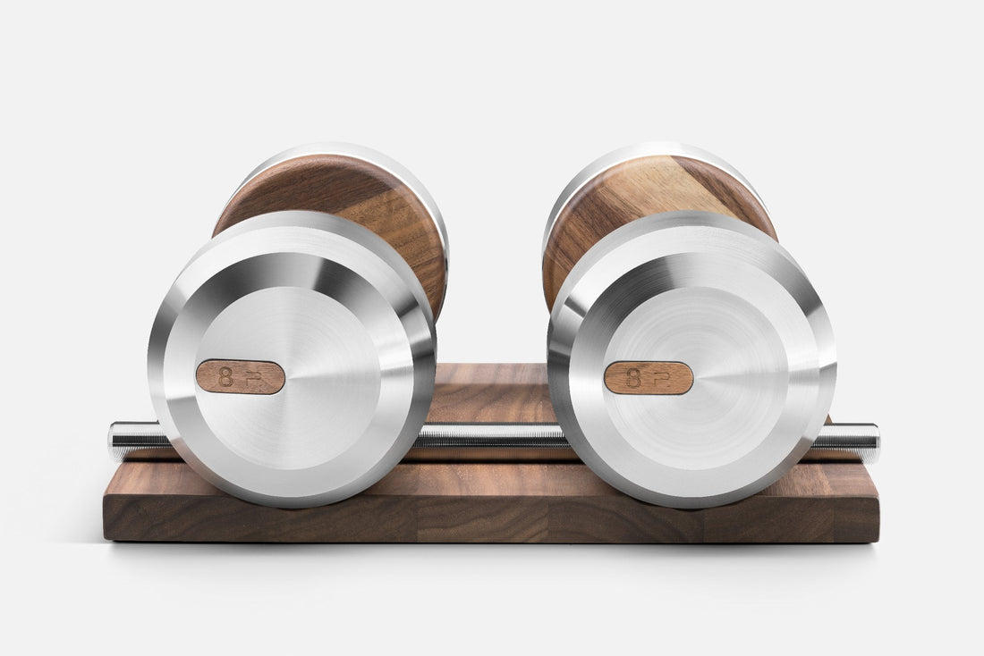 COLMIA™ Dumbbells Pair With Wooden Stand