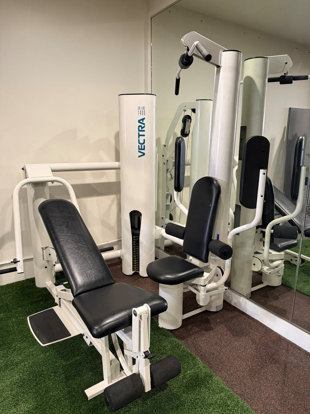 Vectra 1400 Home Gym W/ Hampton Chrome Dumbells Set & Vectra Dumbbell Rack